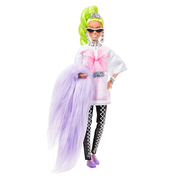 Barbie Extra Muñeca Articulada con pelo verde neón - Imatge 4