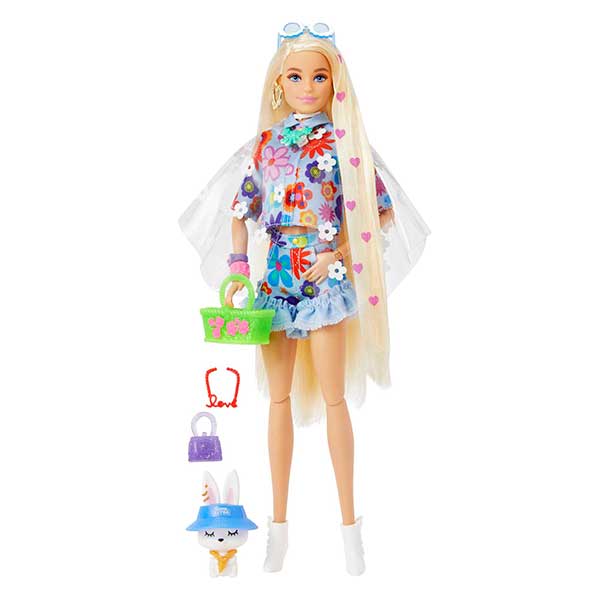 Boneca Barbie Articulada: Feita para Mexer Blusa Azul e Rosa