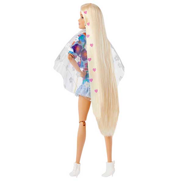 Barbie Extra Muñeca rubia articulada con conjunto flower power - Imatge 5