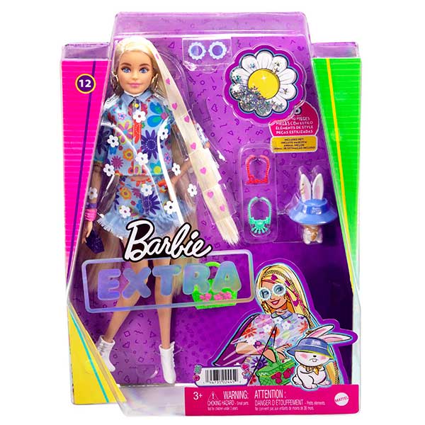 Barbie Extra Muñeca rubia articulada con conjunto flower power - Imatge 6