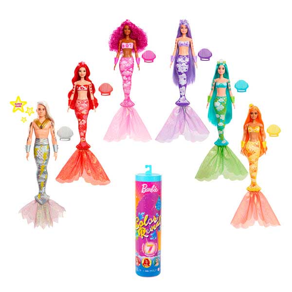 Barbie Color Reveal Boneca Sereias Arco-íris - Imagem 1