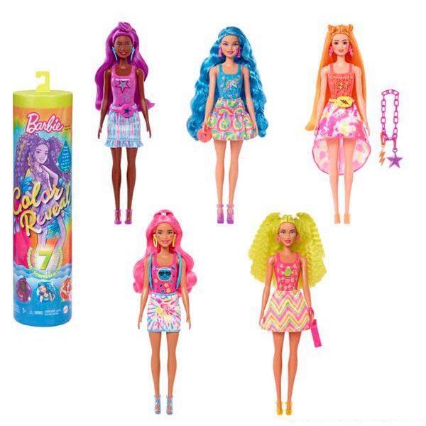 Barbie Color Reveal Boneca Series Neon Tie-Dye - Imagem 1