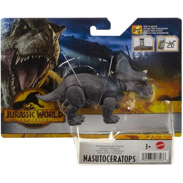 Jurassic World Figura Dinossauro Nasutoceratops Fierce - Imagem 1