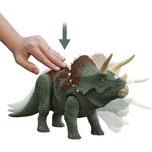 Jurassic World Figura Dinosaurio Triceratops Ruge y Golpea con sonidos - Imagen 1