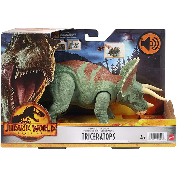 Jurassic World Figura Dinosaurio Triceratops Ruge y Golpea con sonidos - Imagen 3
