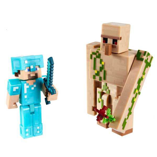 Minecraft Pack de 2 Figuras Steve e Iron Golem - Imagem 2