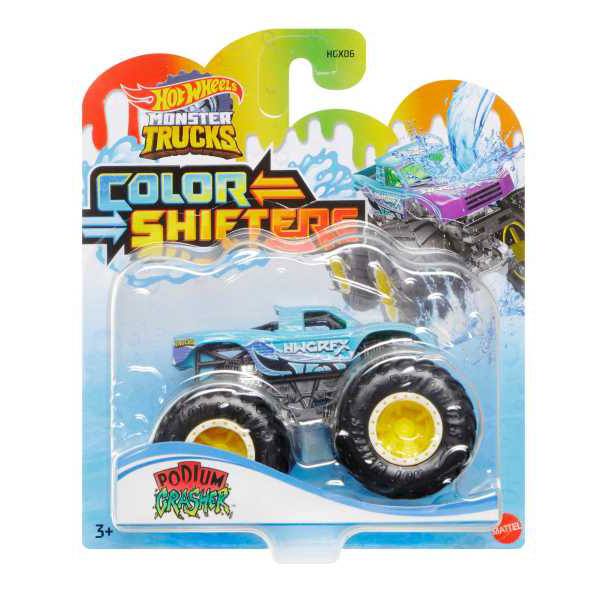 Hot Wheels Monster Trucks Coche Color Shifters Podium Glasher - Imagen 5