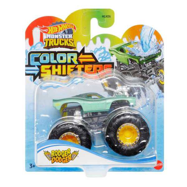 Hot Wheels Monster Trucks Coche Color Shifters Rodger Dodger - Imagen 1