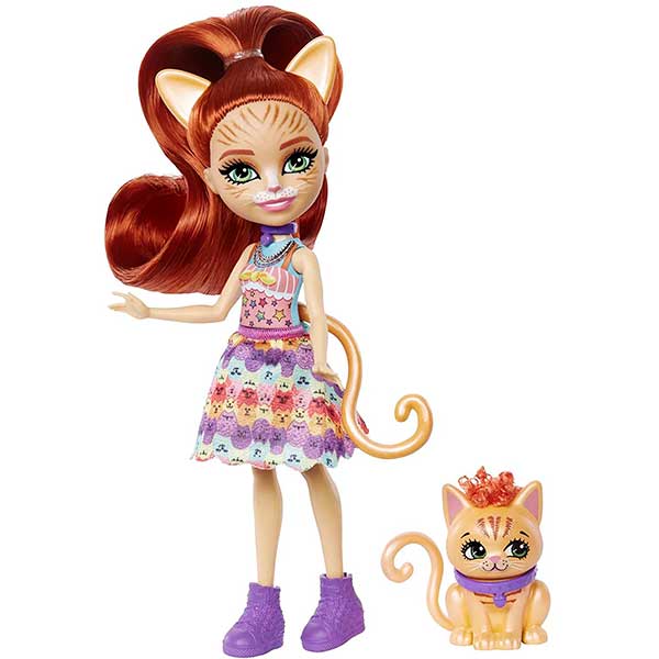 Enchantimals Boneca Tarla Orange Cat e Cuddler - Imagem 1