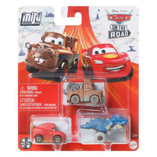 Pack 3 Mini Racers Cars Dino i Mater - Imatge 1