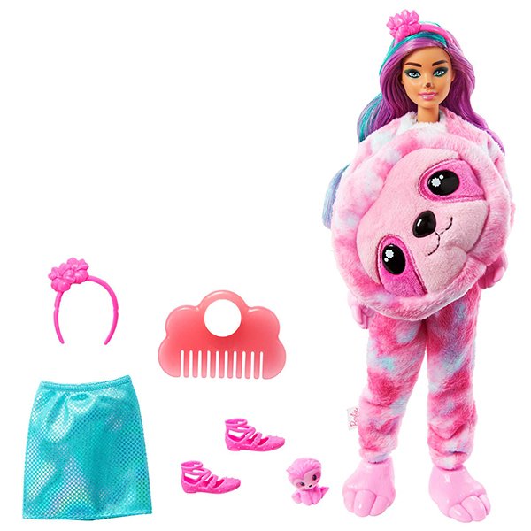 Barbie Cutie Reveal Muñeca Fantasía Perezoso - Imagen 1