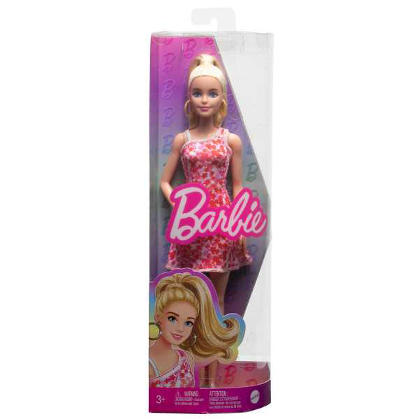Barbie Fashionista Vestido rosa flores - Imagen 3
