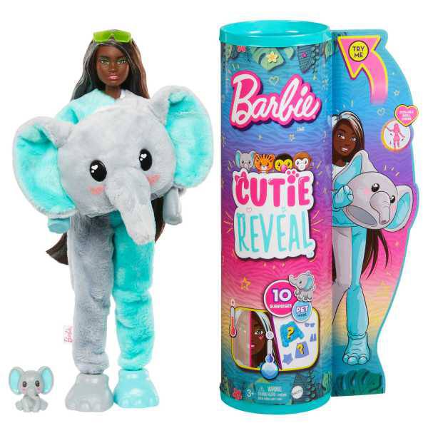 Barbie Cutie Reveal Serie Amigos de la jungla Elefante - Imagen 1