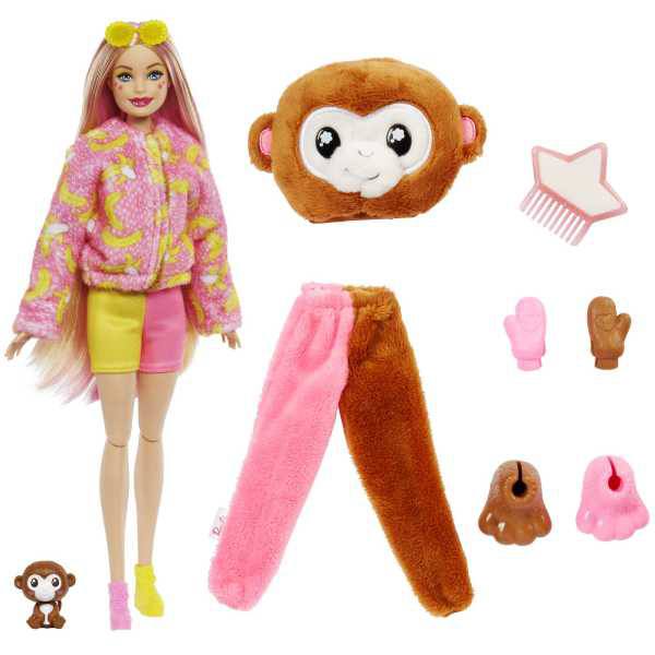 Barbie Cutie Reveal Serie Amigos de la jungla Mono - Imagen 2