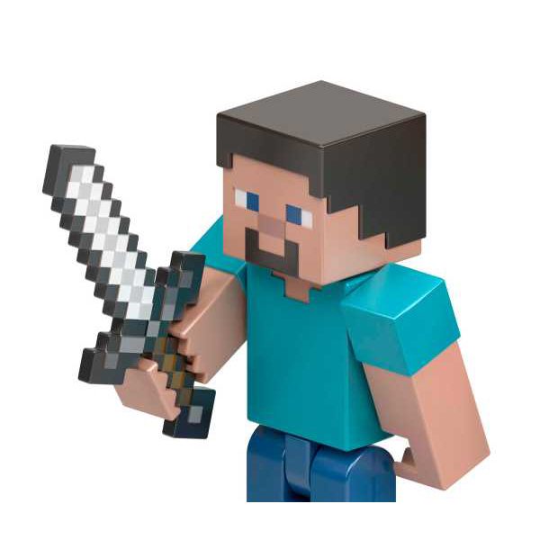 Minecraft Figura Steve con espada 8,3cm - Imatge 2