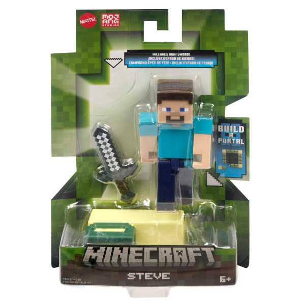 Minecraft Figura Steve com espada 8,3cm - Imagem 5