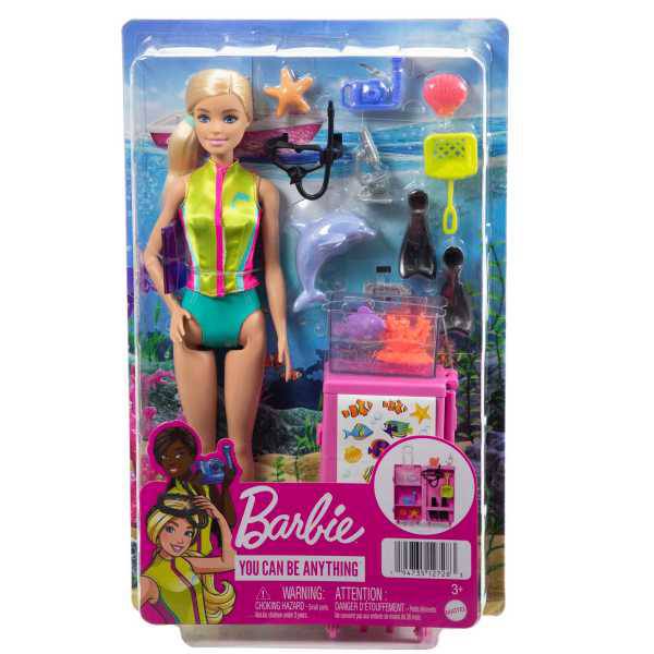 Barbie Tú puedes ser Bióloga marina rubia - Imagen 5