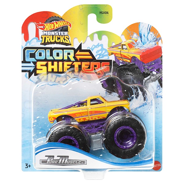Hot Wheels Monster Trucks Coche Color Shifters Pure Muscle - Imagen 1