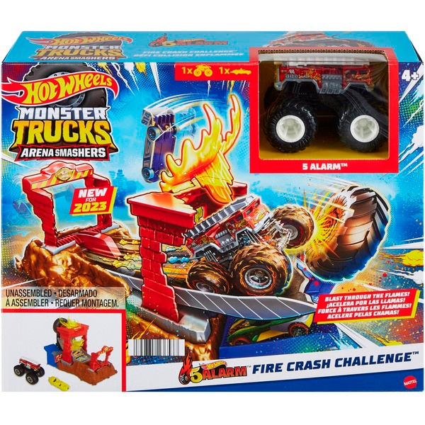 Hot Wheels Monster Trucks Arena World Reto de destrucción 5 Alarm - Imagen 1