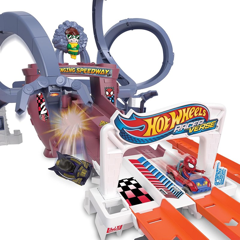 Hot Wheels Pista Circuito Teleraña Spiderman vs Black Panther - Imagen 3