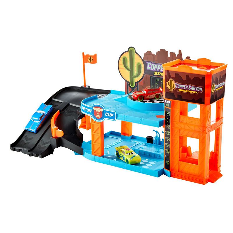 Disney Cars Garaje Glow Racers con 3 coches - Imagen 1