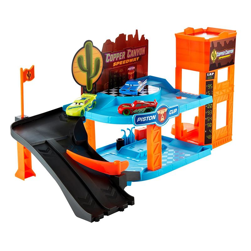 Disney Cars Garaje Glow Racers con 3 coches - Imagen 2