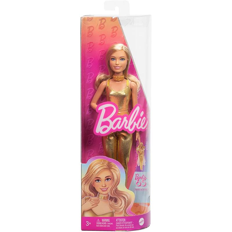 Muñeca Barbie Fashionista Mono Dorado - Imagen 2