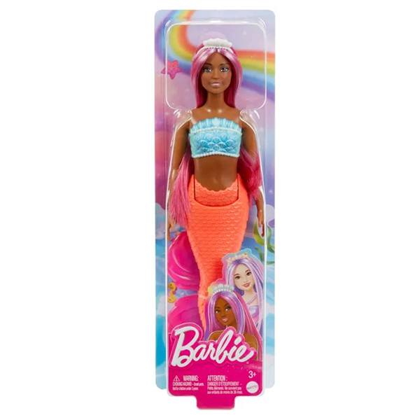 Barbie Muñeca Sirena Cola Rígida Cola Coral - Imatge 1
