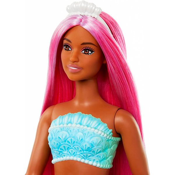 Boneca Barbie Sereia Cauda Rígida Cauda Coral - Imagem 2