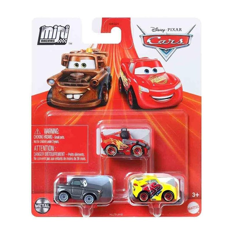 Cars Pack 3 Cotxes Mini Racers McQueen Auriculars