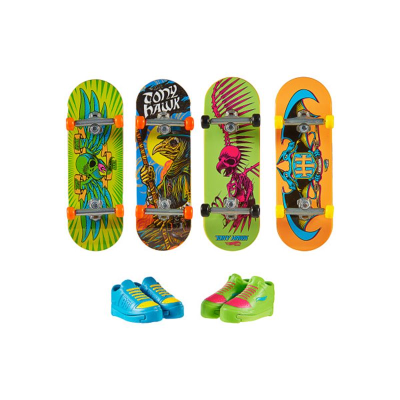 Hot Wheels Pack 4 Skateboard Neon - Imagen 1