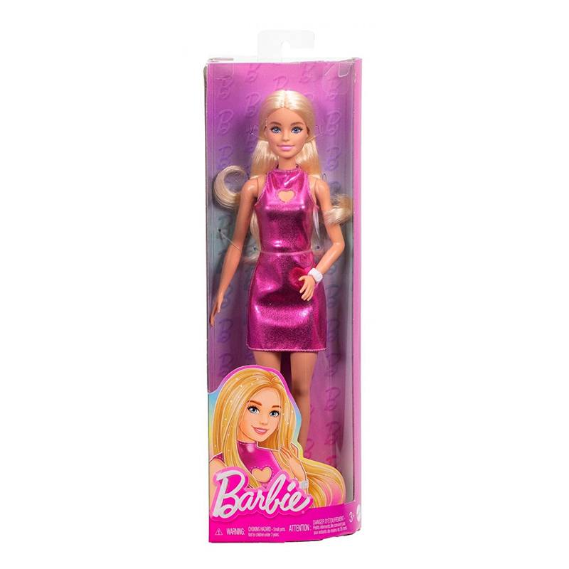 Barbie Muñeca Fashionista Vestido Metalizado - Imagen 1