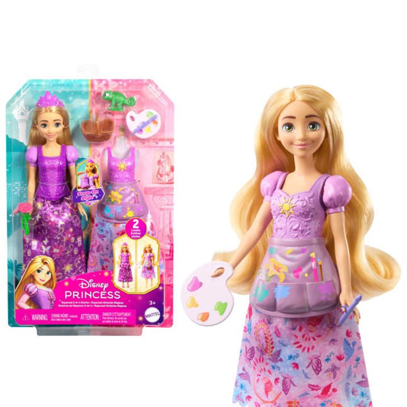 Boneca Disney Princesa Rapunzel Moda 2 em 1 Histórias - Imagem 1