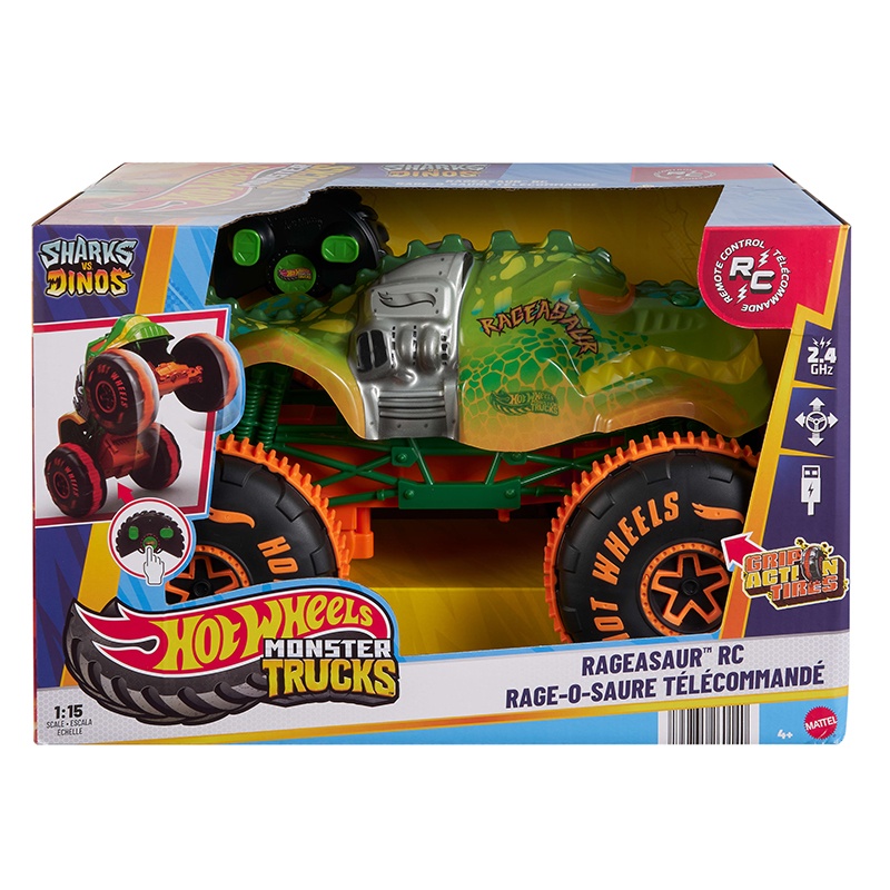 Hot Wheels Coche Monster Trucks RC Rageasaur 1:15 - Imagen 2