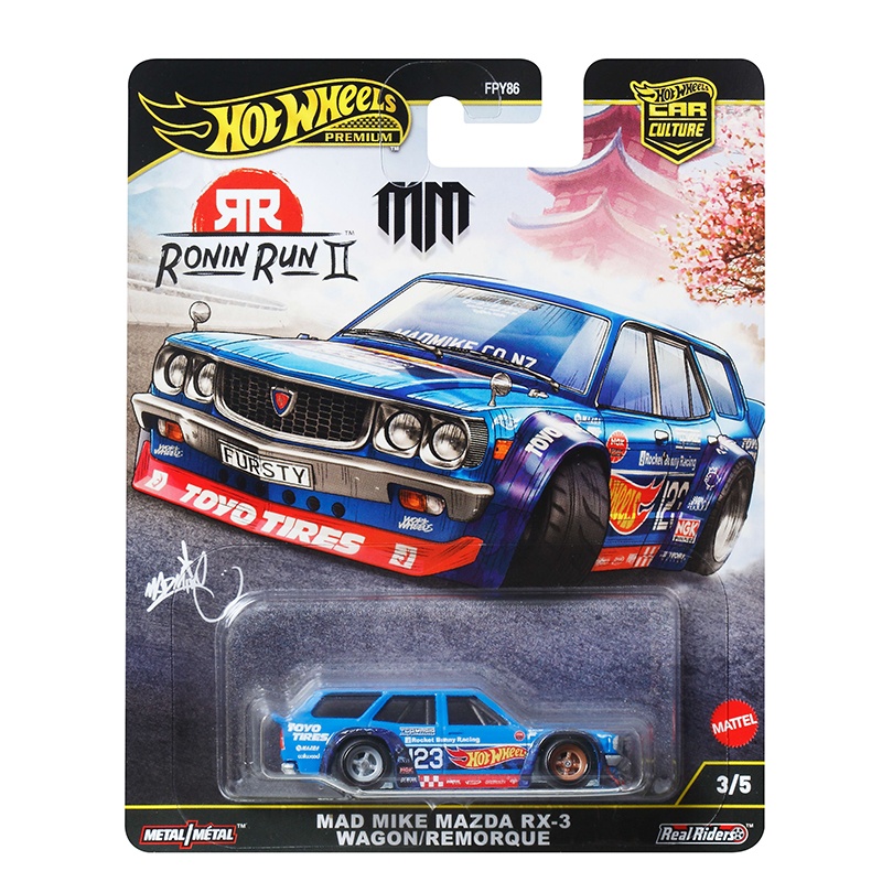 Hot Wheels Carro Ronin Run 2 Mad Mike Mazda RX-3 Wagon Premium Car Culture 1:64