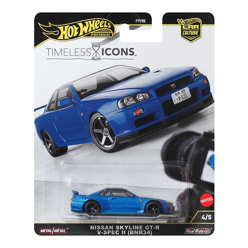 Hot Wheels Carro Nissan Skyline GT-R V-SPEC II Coleção Timeless Icons 1:64