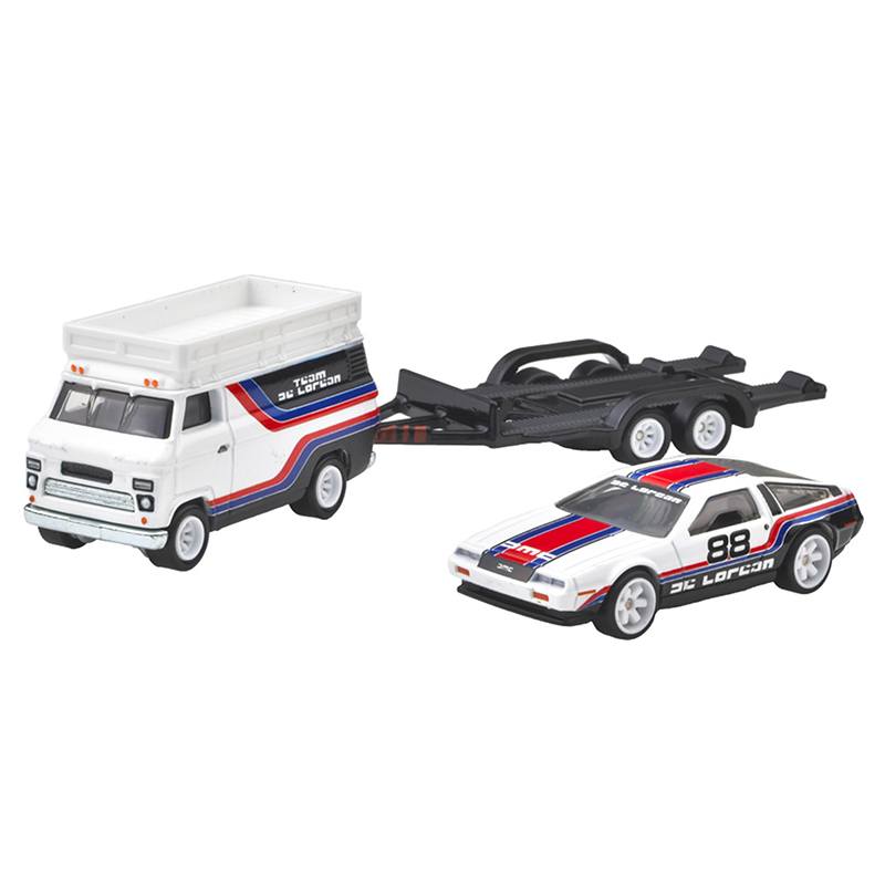 Hot Wheels Camión Transporte Coche DMC Delorean 1:64