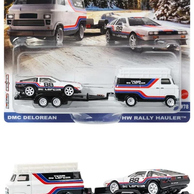 Hot Wheels Camión Transporte Coche DMC Delorean 1:64 - Imagen 1