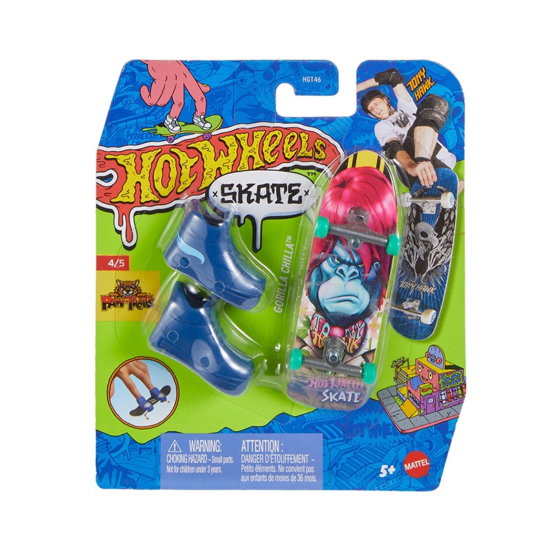 Hot Wheels - Patinete de dedo Skate Gorilla Chill