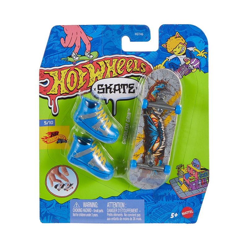 Hot Wheels - Patinete de dedo Skate Ghoulish Grinch