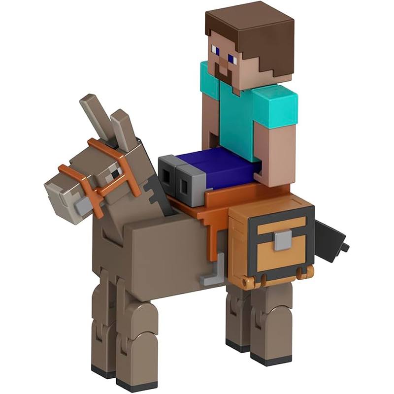 Minecraft Pack Figuras Steve - Donkey 8cm - Imagen 2