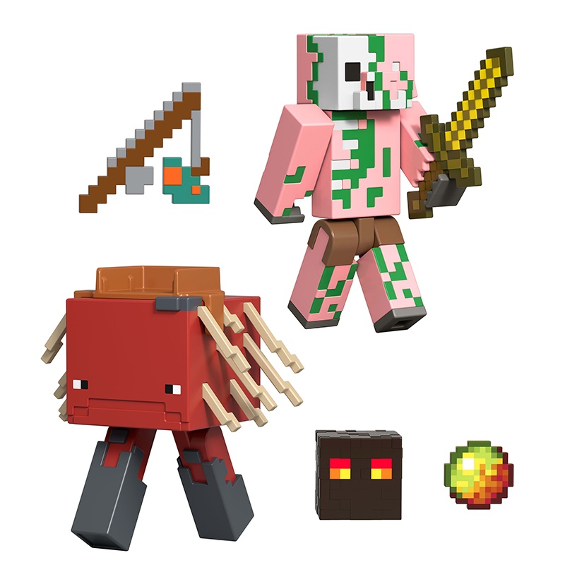Minecraft Pack Figuras Zombified Piglin - Strider 8cm - Imagen 1