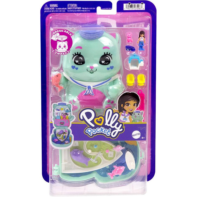 Polly Pocket Estojo Animalzinho Gato de Estimação