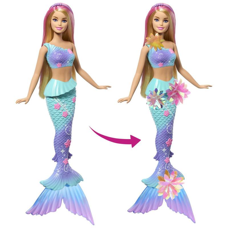 Barbie Muñeca Sirena Mágica Flores - Imagen 1