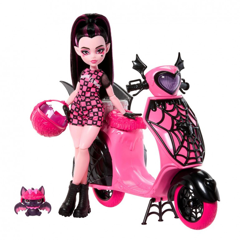 Monster High Boneca Draculaura Vamptastic Scooter