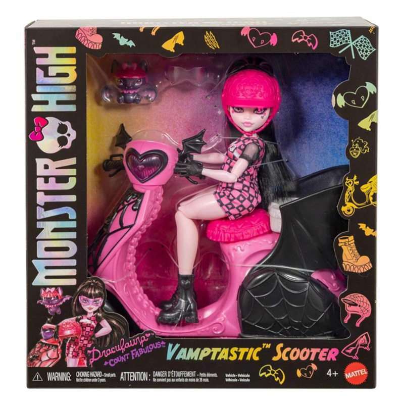 Monster High Boneca Draculaura Vamptastic Scooter - Imagem 3