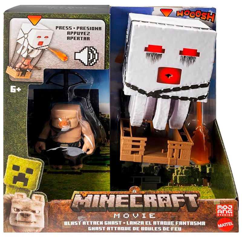 Minecraft Movie Figura Ghast de Ataque con Proyectiles