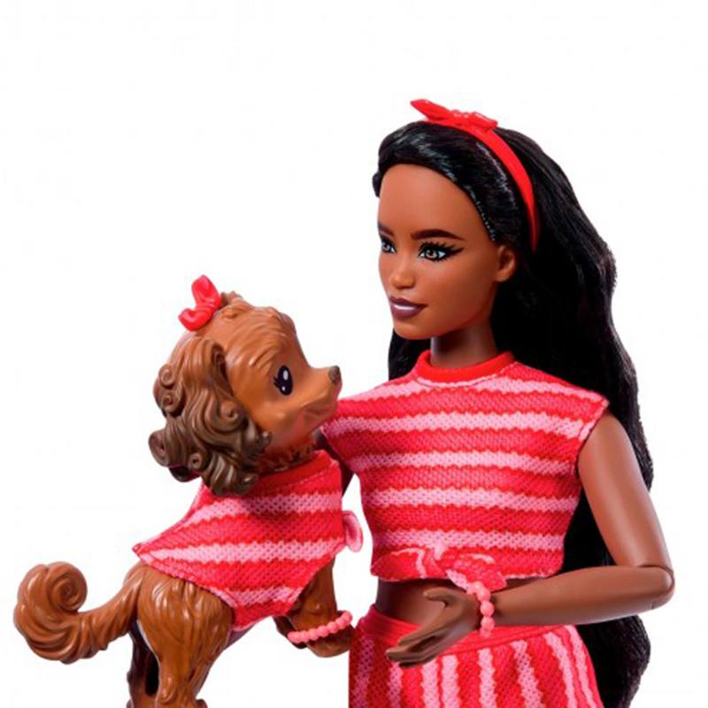 Barbie Twinning Muñeca Afro con perrito mascota - Imagen 2