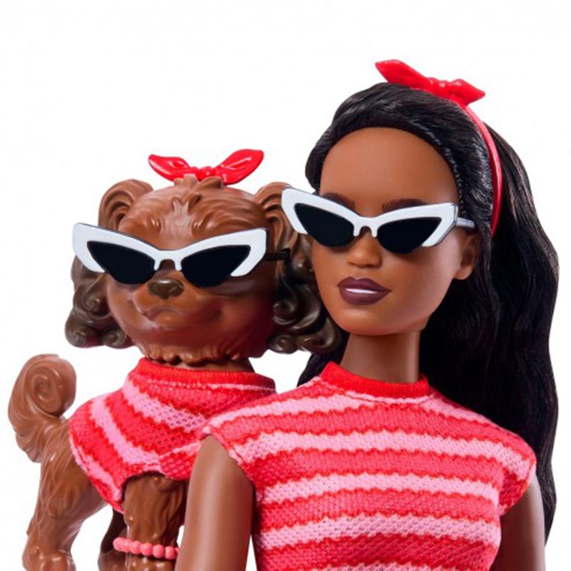 Barbie Twinning Muñeca Afro con perrito mascota - Imagen 3