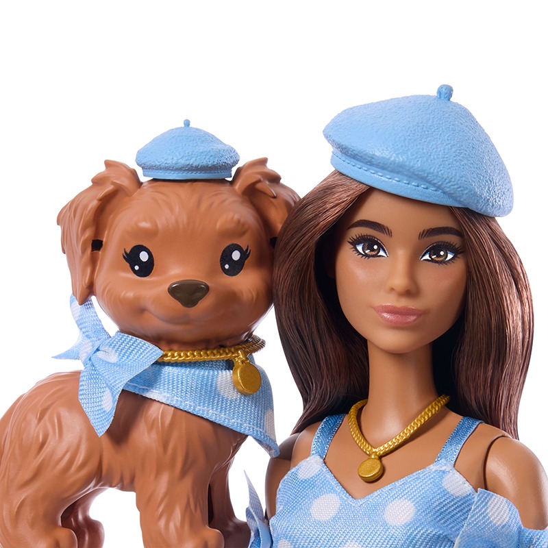Barbie Twinning Muñeca Morena con perrito mascota - Imagen 1